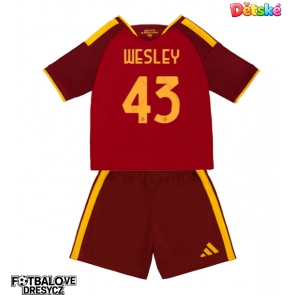 AS Roma Wesley Franca #43 Dětské Domácí dres komplet 2026-27 Krátký Rukáv (+ trenýrky)
